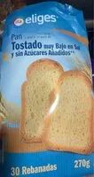 Mängden socker i Pan Tostado muy bajo en sal
