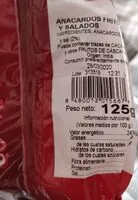 Mängden socker i Anacardos