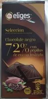 Mängden socker i Chocolate negro 72% con pepitas de cacao tostado