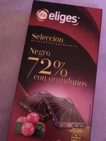Mängden socker i Chocolate negro 72% con arándanos