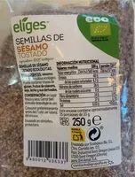 Mängden socker i Semillas de sésamo tostado