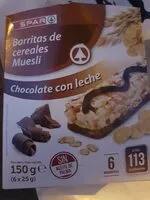 Mängden socker i Barritas de cereales muesli chocolate con leche
