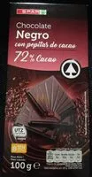 Mängden socker i Chocolate negro con pepitas de cacao 72% Cacao