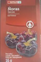 Mängden socker i Ñoras secas enteras