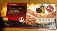 Mängden socker i Turron de Alicante