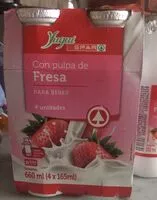 Mängden socker i Yogur con pulpa de fresa para beber