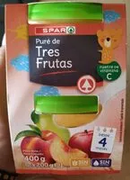 Mängden socker i Puré de tres frutas