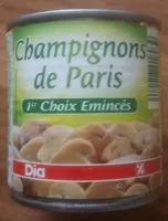 Mängden socker i Champignons de Paris 1er choix éminces