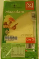Mängden socker i Maasdam (27% MG) x 10 tranches - 200 g - Dia