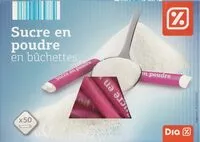 Mängden socker i Sucre en poudre en bûchettes (x50)