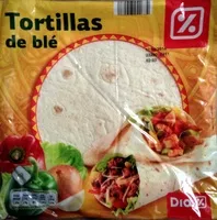 Mängden socker i Tortillas de blé