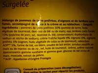 Mängden socker i Tartiflette Surgelée