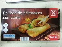 Mängden socker i Rollitos de primavera con carne