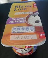 Mängden socker i Riz au lait Rhum-Raisins
