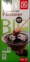 Mängden socker i Chocolat noir pâtissier Bio