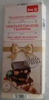 Mängden socker i Chocolate con leche y almendra
