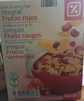 Mängden socker i Cereales copos de arroz y trigo integral con frutos rojos