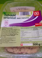 Mängden socker i Taboulé oriental aux raisins