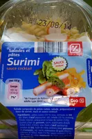 Mängden socker i Salades et pâtes Surimi, sauce cocktail