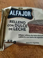 Mängden socker i Alfajor relleno con dulce de leche