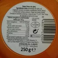 Mängden socker i Queso fresco de cabra