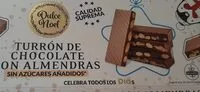 Mängden socker i Turrón de chocolate con almendras sin azúcar