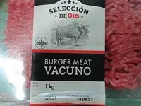 Mängden socker i Burger meat vacuno