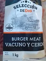 Mängden socker i Burger meat vacuno y cerdo