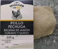 Mängden socker i POLLO PECHUGA RELLENA DE JAMÓN CURADO Y QUESO