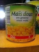 Mängden socker i Maïs doux en grains sous vide