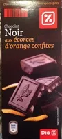 Mängden socker i Chocolat noir aux écorces d'oranges confites