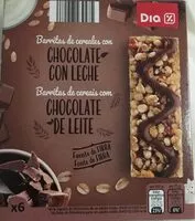 Mängden socker i Barres de céréales avec du chocolat au lait