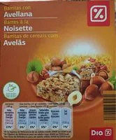 Mängden socker i Barritas de cereales con avellanas