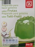 Mängden socker i Preparado para hacer gelatina sabor frutas