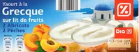 Mängden socker i Yaourt à la Grecque sur Lit de Fruits (2 Abricots, 2 Pêches)