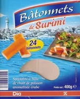Mängden socker i Bâtonnets de Surimi (24 bâtonnets) 400 g