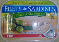 Mängden socker i Filets de Sardines à l'huile d'olive vierge extra