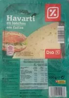 Mängden socker i Queso Havarti en lonchas
