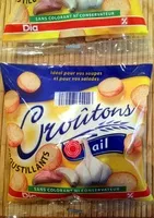 Mängden socker i Croûtons à l'ail