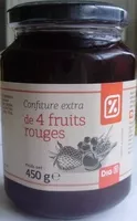 Mängden socker i Confiture extra de 4 fruits rouges 