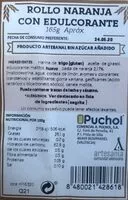 Mängden socker i Rollo naranja con edulcorante