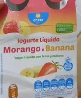 Mängden socker i Yogur líquido con fresa y plátano