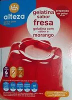 Mängden socker i Gelatina sabor fresa - preparado en polvo