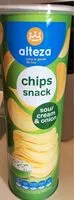 Mängden socker i Chips snack sour cream & onion