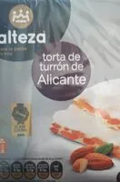 Mängden socker i Torta de turrón de Alicante
