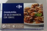 Mängden socker i Zamburiña en salsa marinera con tomate