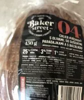 Mängden socker i Chlieb kvaskovy s olivami, so súš. paradajkami