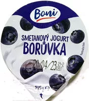 Mängden socker i Smetanový jogurt borůvka