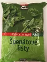 Mängden socker i Špenátové listy Hluboce zmrazené porce
