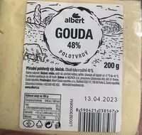 Mängden socker i Gouda 48% polotvrdý